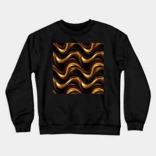 Golden Harmony: Abstract Stripes in Luxe Gold Crewneck Sweatshirt